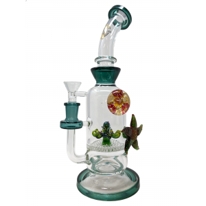On Point Glass - 11" Octopus Honeycomb Perc Starfish Pendant Water Pipe - [ABC157]